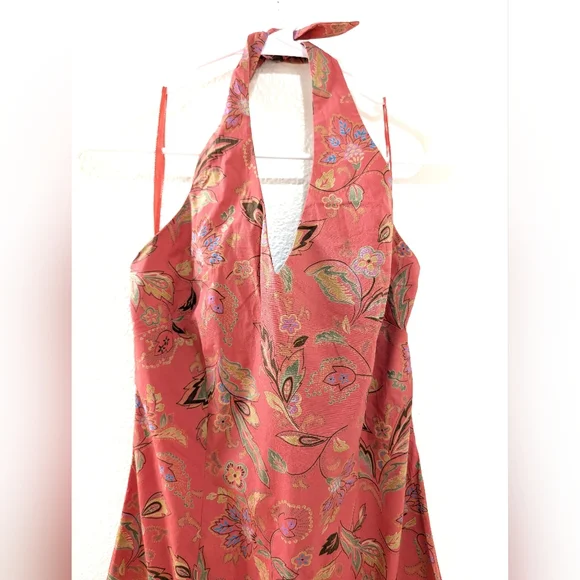Jones New York Signature Halter Top Summer Dress Y2K Floral - Picture 4 of 7